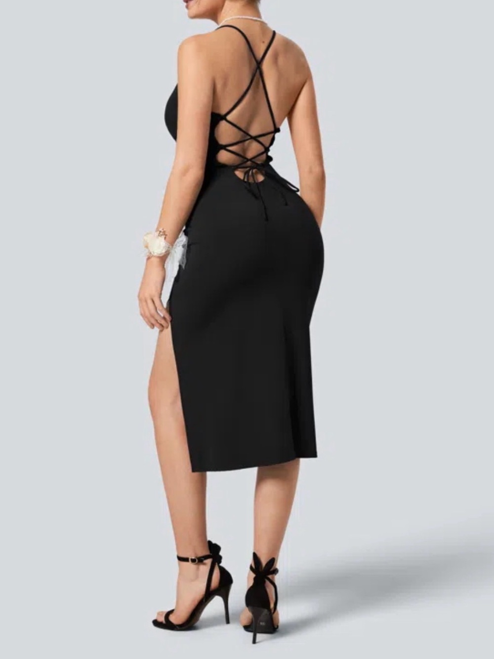 HALARA SoftlyZero™ Airy Crossover Ruched Lace Up Bodycon InstantCool Dress